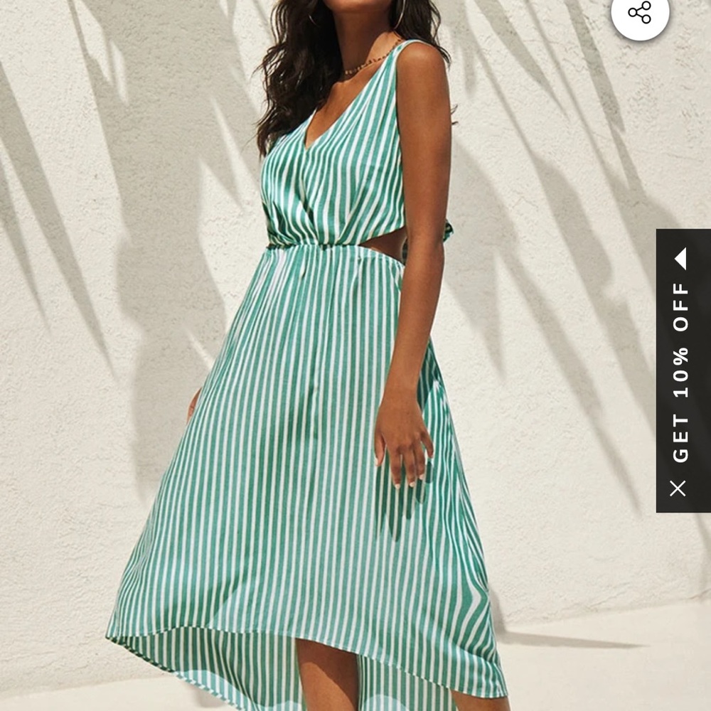 NWT Cupshe Striped V neck dress